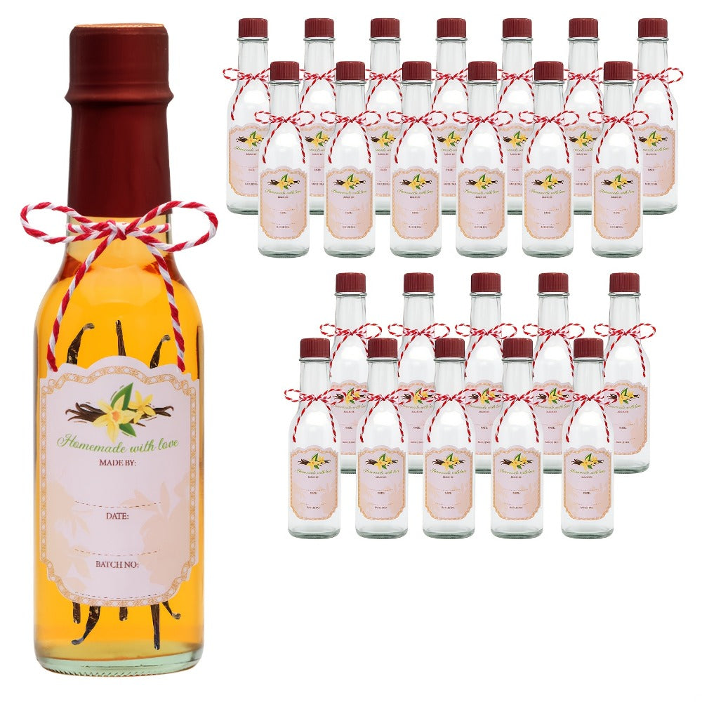 Small Sauce Bottles with Lids 5oz Sealed Inner Cover Set for Hot Sauce Salad Dressing Tomato Sauce Blueberry Fruit Vinegar - Kitchen Storage Condiment Bottles 12 16 24 36 Pack