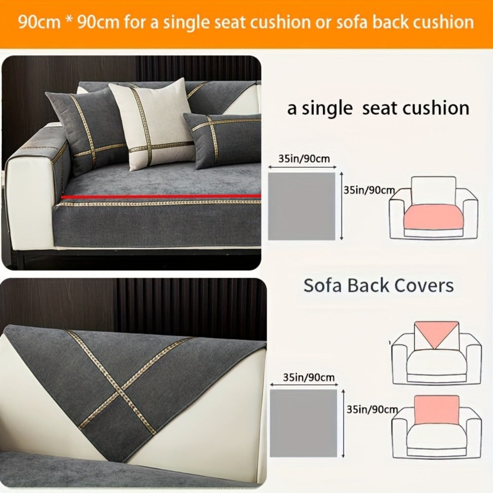 Chenille Sofa Cover Pet-Friendly Slipcover All Season Furniture Protector for Living Room Bedroom Office Couch Cover Multiple Sizes Colors