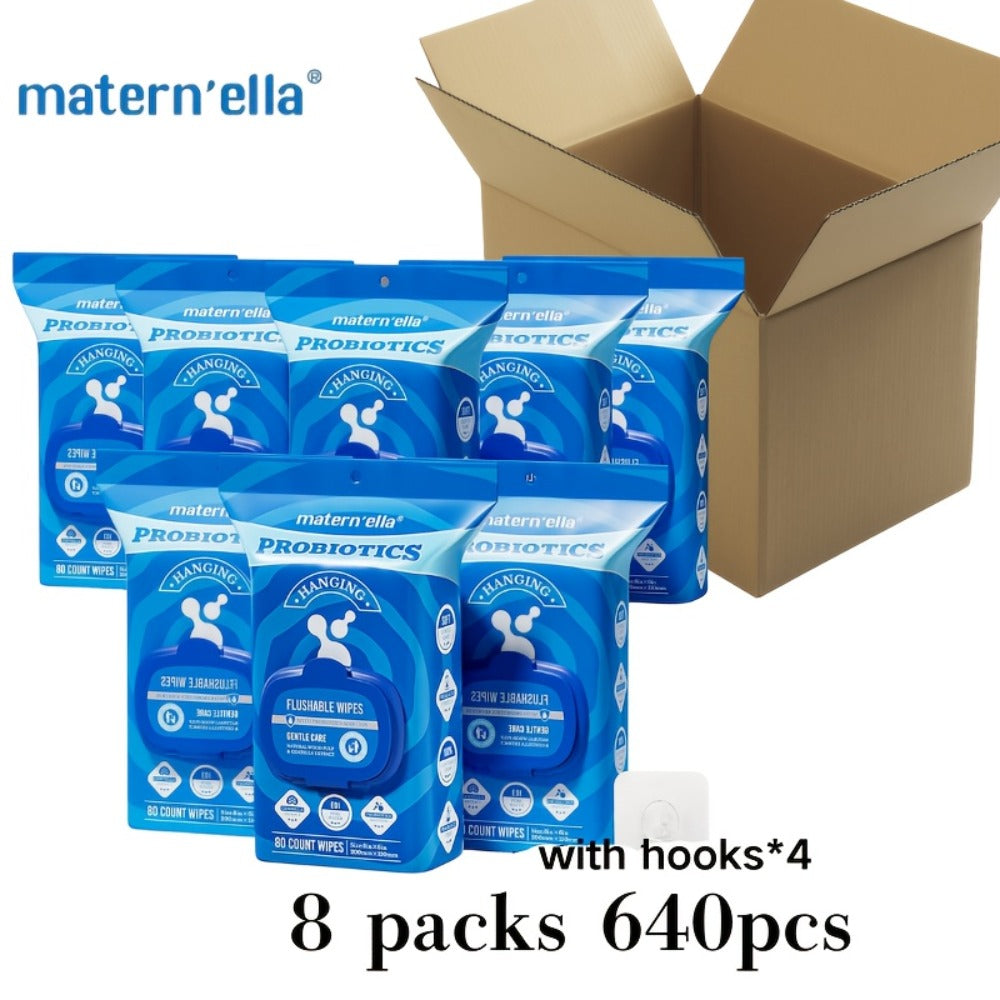 Flushable Wet Wipes with Probiotics ¨C Plant-Based Fibers, Fragrance Free, Sewer Safe, Soft & Thick Disposable Butt Wipes for Adults, Incontinence & Personal Care (1/3/5/6/8/9/15 Packs)