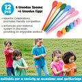 Egg Spoon Race Game Set 12pcs ¨C Wooden Egg & Spoon Balance Relay Race Outdoor Lawn Game for Kids, Easter, Birthday Party, Carnival, School Activity