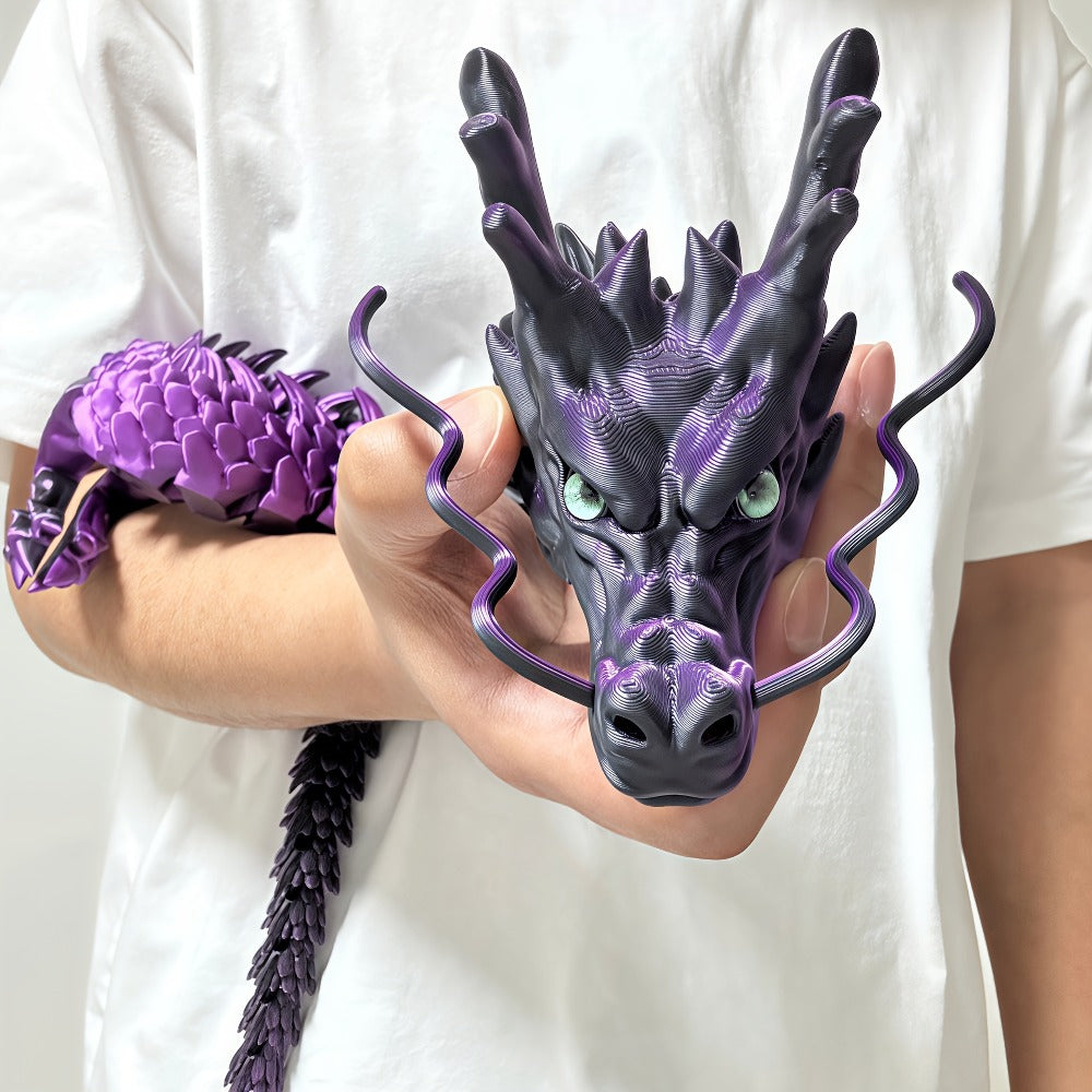 3D Printed Dragon 35.4 Inch with Flexible Joints ¨C Articulated Poseable Dragon Figurine for Car Dashboard, Home Decor & Desk Display, Perfect for Christmas, Halloween & Birthday Gifts