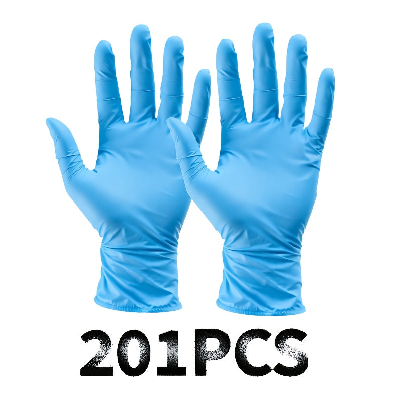 Blue Nitrile Disposable Gloves 5.5 Mil, Bulk Pack 101/201/501/1000 Count, Latex-Free Powder-Free Chemical Resistant Elastic Fit, for Household Cleaning, Tattooing, Painting, Car Washing & Maintenance