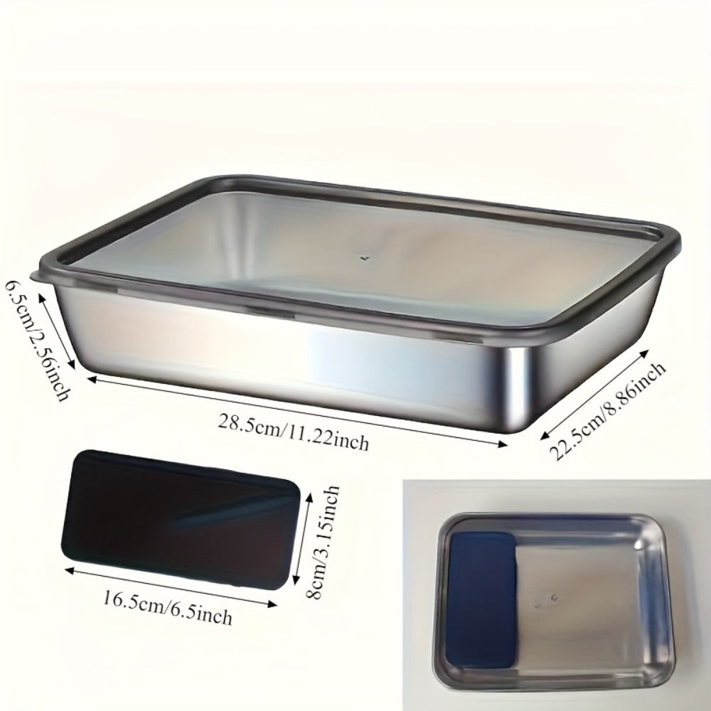 Stainless Steel Food Storage Containers 5 Pack with Lids Reusable Baking Trays for Meal Prep Picnic Refrigerator Organization Kitchen