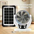 Solar Fan Portable Camping Fan with Solar Panel and USB Charging Adjustable Speed and Angle Phone Charging Function Emergency Power Outage Outdoor Travel Fan