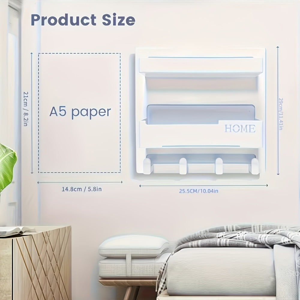 Floating Shelves Wall Mount Self-Adhesive Bedside Shelf Organizer for Bedroom - No Drill Stick On Wall Shelf for Phone Remote Control Small Items - Aesthetic Room Decor Storage for Girls Teen Bedroom