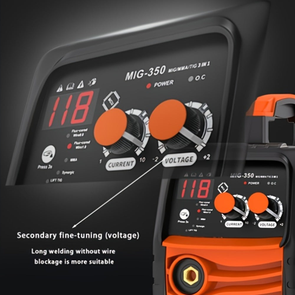 MIG Welder 3-in-1 Welding Machine 110V 105A Gasless MIG Stick ARC Portable Welder Kit with Rubber Case ¨C Complete Starter Set with Welding Wire Rods Mask Gloves for Beginners Home Industrial Repair