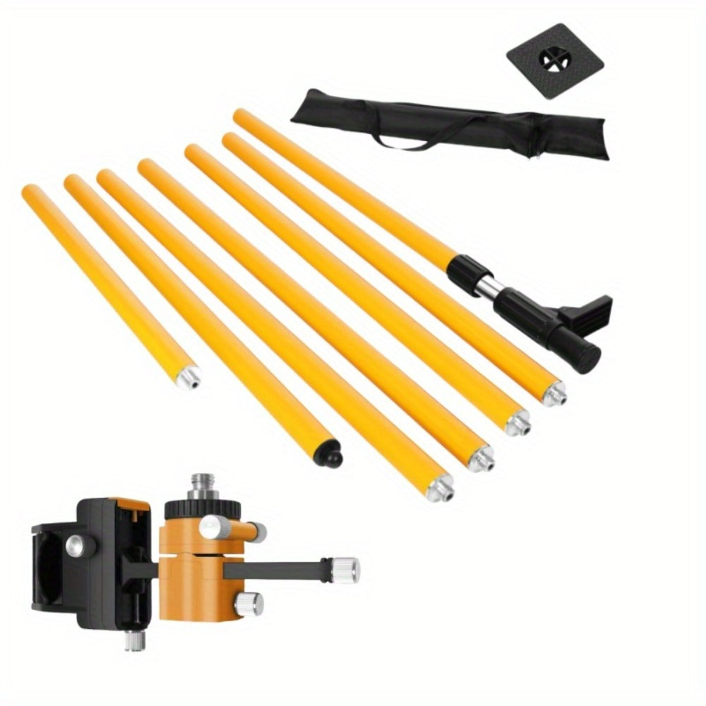 Laser Level Pole Telescopic Grade Rod 11FT/19FT Adjustable Support Staff with 1/4¡±-20 Mount & 5/8¡±-11 Adapter for Rotary Line Laser Leveling Alignment