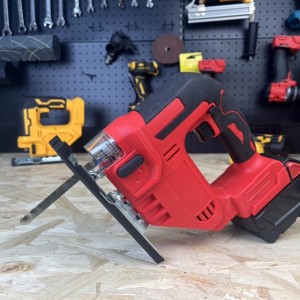 Cordless Jigsaw Tool with Brushless Motor - Variable Speed Bevel Angle 0-45¡ã LED Light 3-Position Rail for Straight Lines Curves Circles Wood Cutting Power Saw (Battery Not Included)
