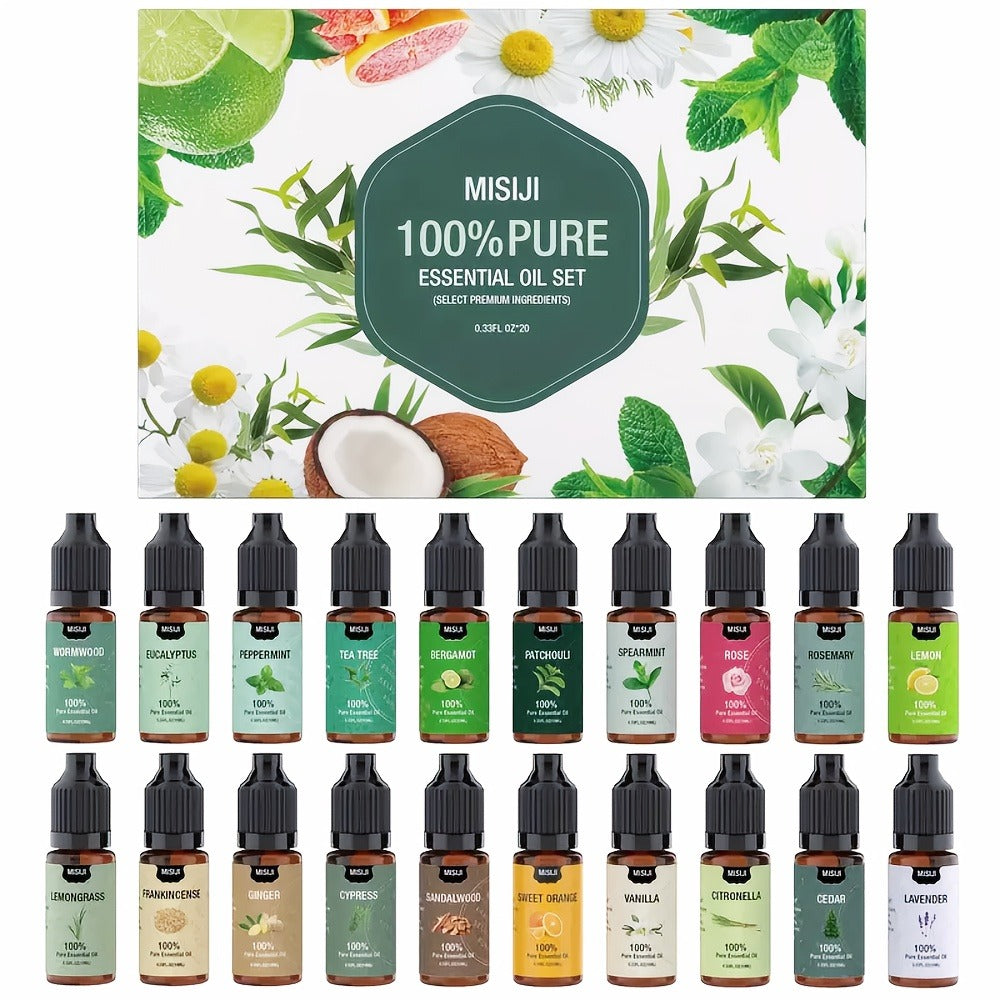 Essential Oils Set for Diffuser ¨C Rosemary Aromatherapy Scented Oils for Home Air Freshening, Humidifier, Candle Making & Laundry, Perfect Valentine's Day Gift for Women (6/10/20 x 0.34oz)