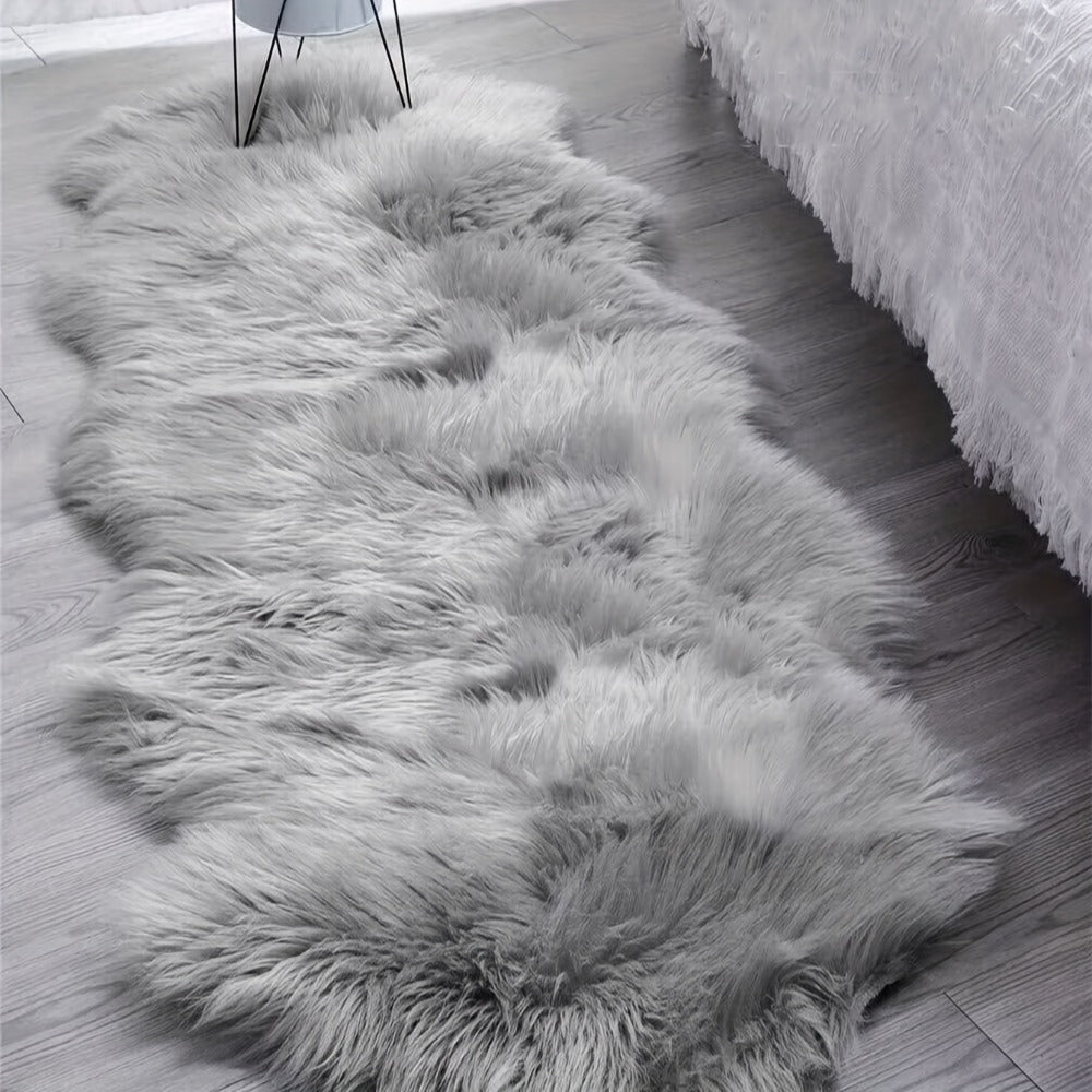 Soft Fluffy Wavy Area Rug Imitation Plush Carpet for Living Room Bedroom Modern Decorative Non-Slip Floor Mat Multi-Size Options