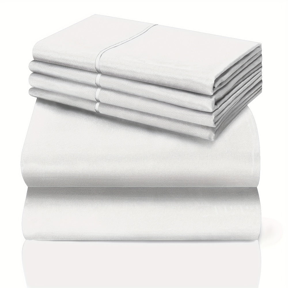 California King Sheet Set 6-Piece Breathable Cooling Bed Sheets Ultra-Soft Hotel Luxury Microfiber 18 Inch Deep Pocket Wrinkle Fade Resistant Flat Sheet Fitted Sheet 4 Pillowcases Multiple Colors