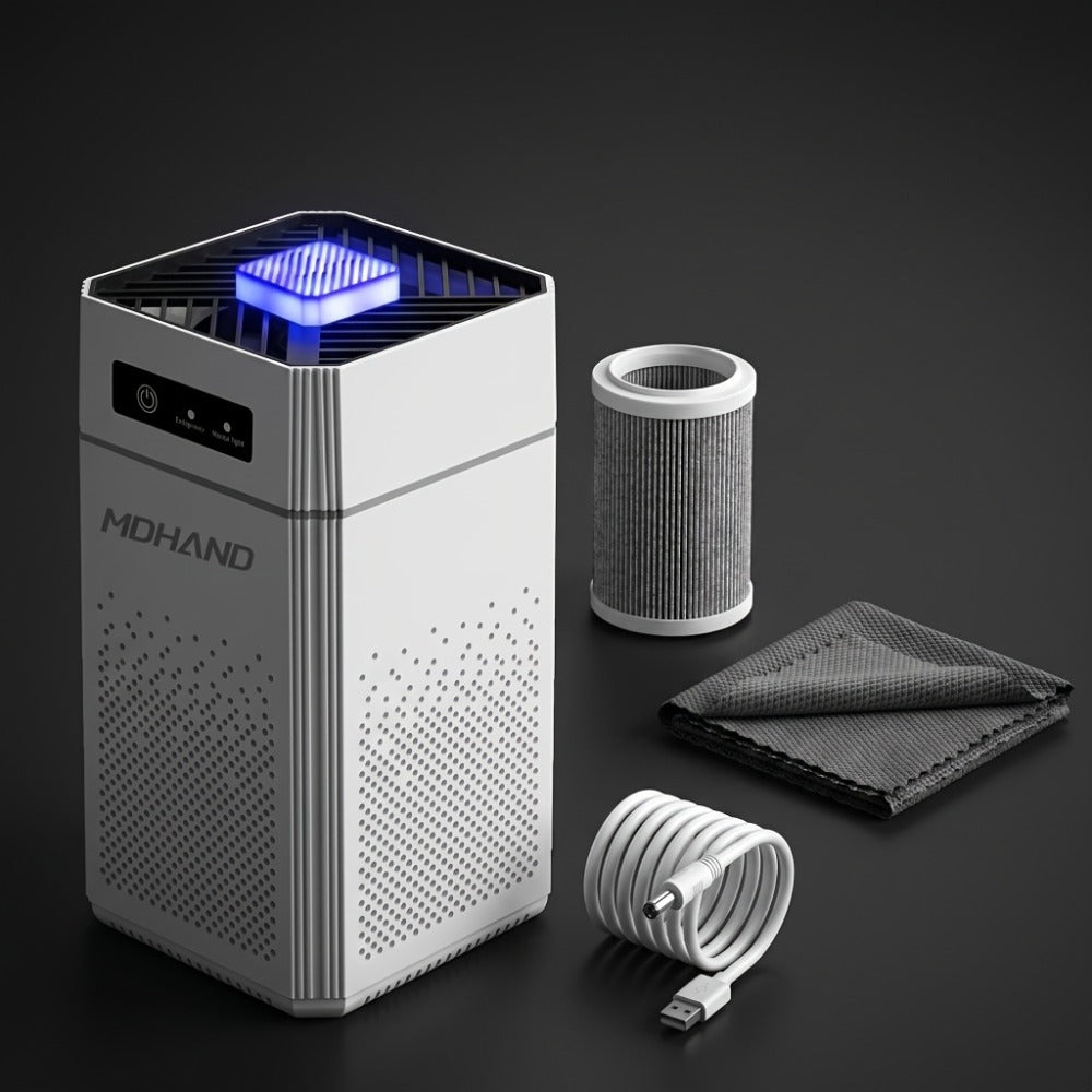 Air Purifier 2 Pack with Replacement Filters & USB Charging Cable ¨C Compact HEPA Purifier for Home, Bedroom, Office, Removes Odors, Dust & Allergens