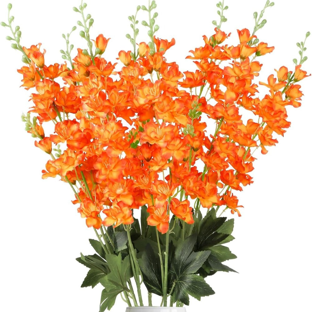 Artificial Delphinium Flowers 8pcs 33.5 Inch Faux Larkspur Stems for Wedding Centerpieces, Tall Silk Flower Bouquet for Home Vase Table Garden Decor