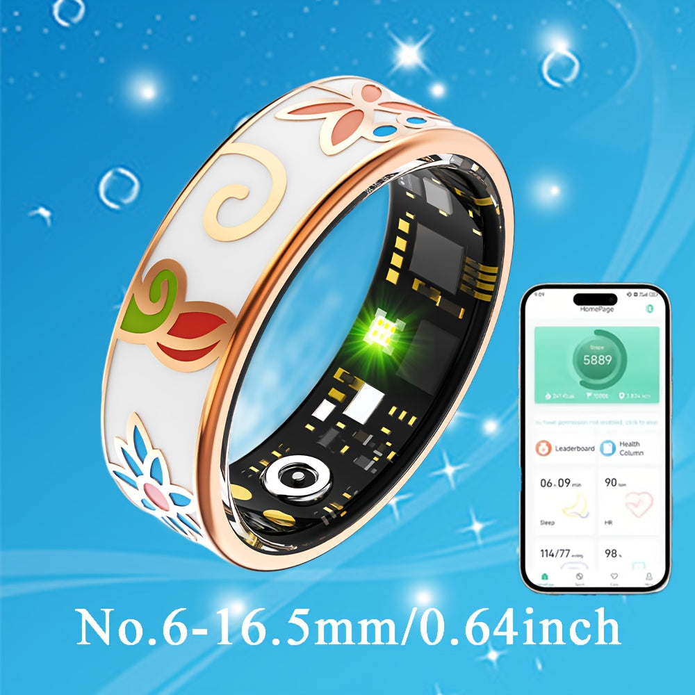 Women's Smart Ring Fitness & Sleep Tracker ¨C Step, Distance & Calorie Monitor, IP68 Waterproof, Bluetooth 5.3, iOS & Android, Elegant Daily Accessory, Gift for Mom & Girlfriend