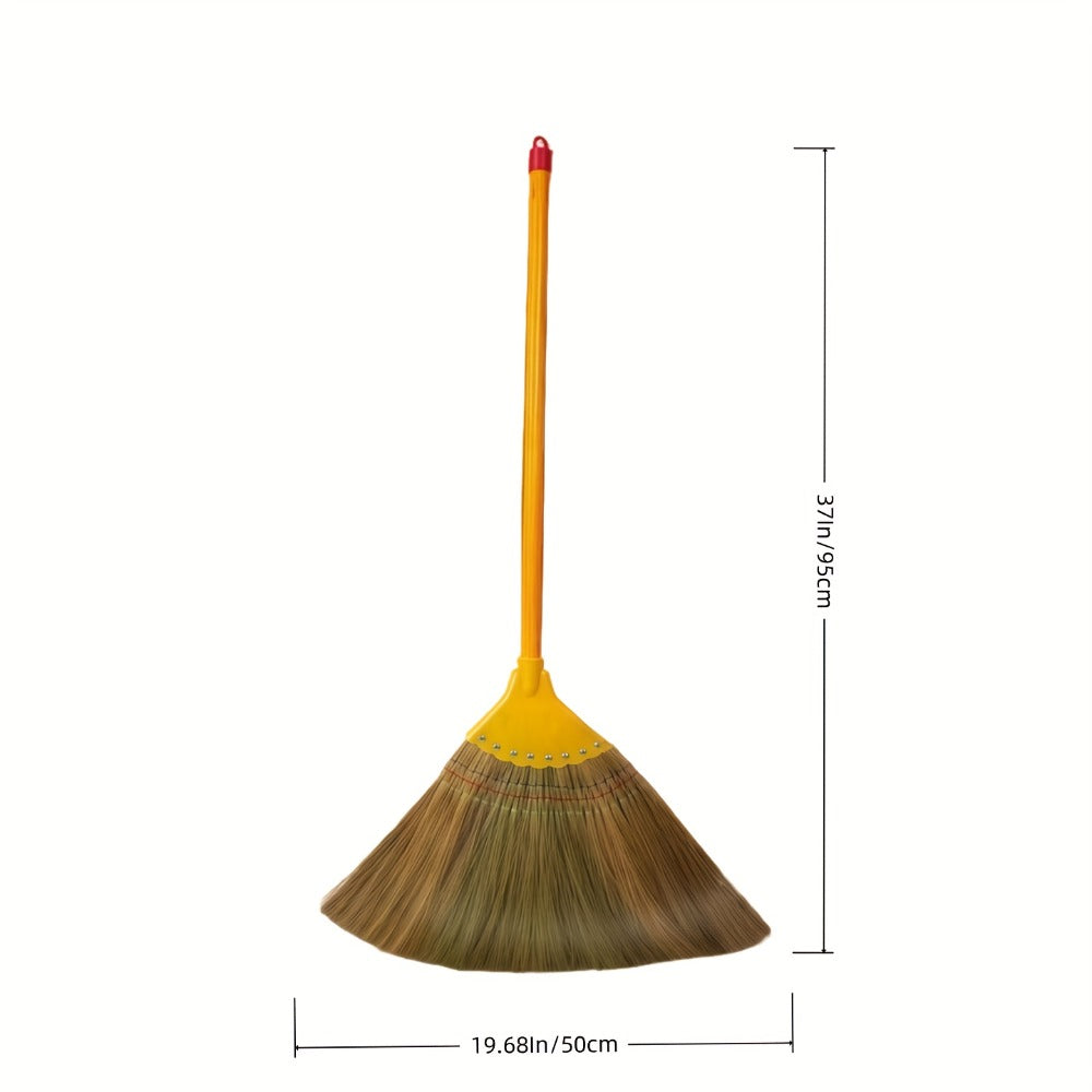 Natural Miscanthus Broom Handmade Thai Style Extra Long Heavy Duty Home Cleaning Broom Asian Grass Soft Bristle Cultural Decor