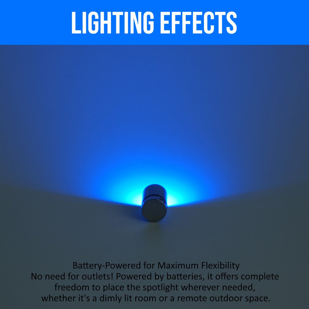 Mini Spotlight Battery Operated LED 20 Pack - Cordless Miniature Spot Lights for Artwork, Paintings, Jewelry, Display Cases, Handicrafts, Models & Puzzles (Green / Red / RGB / Blue)