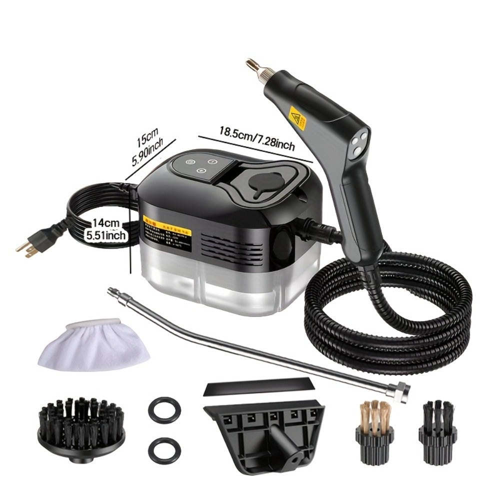 High Temperature Pressurized Steam Cleaner Handheld Portable Steam Cleaning Machine Set with Brush Heads & Glass Scraper - Multi-Surface for Kitchen, Bathroom, Furniture, Car & Tile Grout, Multiple Colors