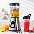 Blender 1200W Smoothie Maker & Milkshake Machine | 52oz Countertop + 22oz Personal Blender Set | 3 Speed Settings | Frozen Fruit Beverages Sauces | High Capacity Kitchen Blender Silver