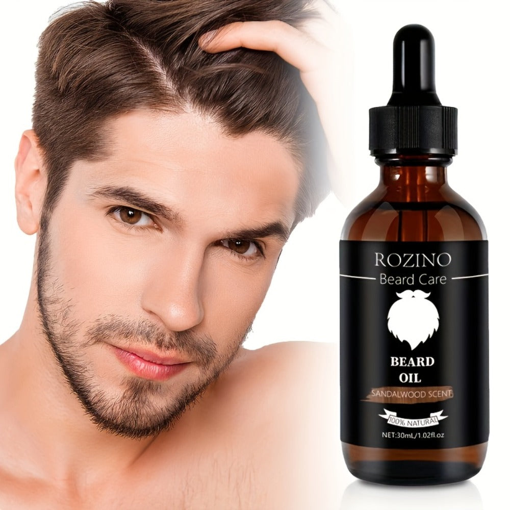 Beard Oil for Men ¨C Sandalwood Scent with Plant Essence, Deep Moisturizing & Nourishing Beard Care Oil for Soft Smooth Glossy Beard, Daily Grooming Essential for Men, 30ml