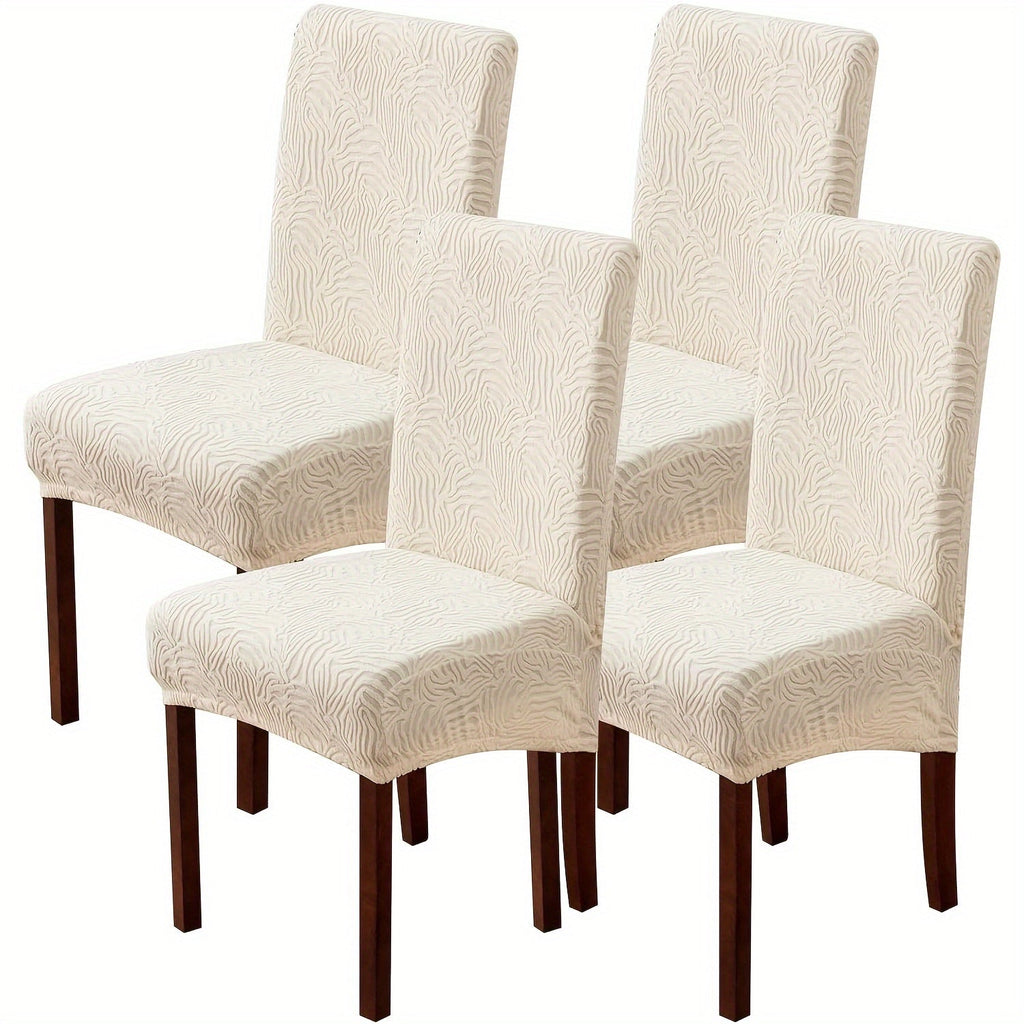Dining Chair Covers Stretch Jacquard Slipcovers Removable Washable Chair Protector for Kitchen Hotel Restaurant Set of 4 or 6