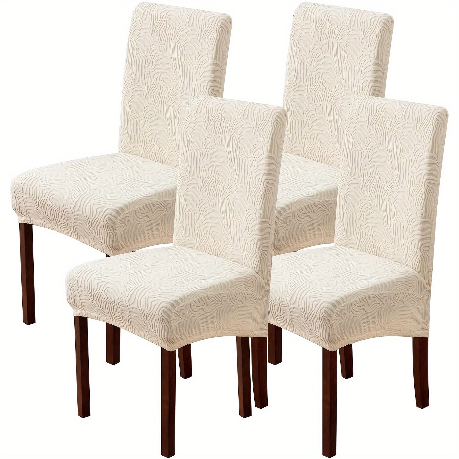Dining Chair Covers Stretch Jacquard Slipcovers Removable Washable Chair Protector for Kitchen Hotel Restaurant Set of 4 or 6