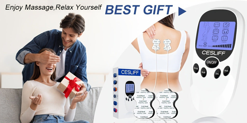 TENS EMS Dual Channel Muscle Stimulator Massager ¨C 8 Electrodes for Back, Shoulder & Knee Pain Relief, Muscle Recovery, Portable Electric Pulse Therapy Device
