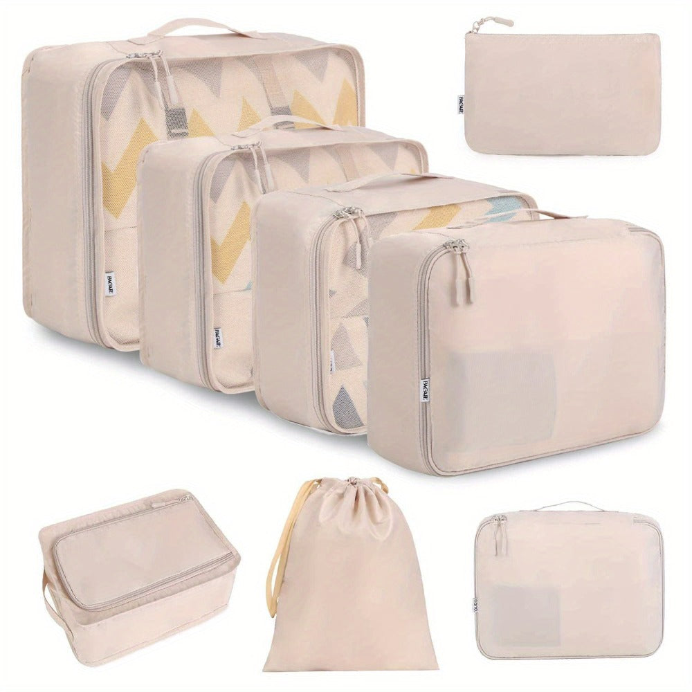 Packing Cubes for Suitcases 8PCS Set Travel Luggage Organizers Compression Bags Clothing Underwear Shoe Bag for Men Women
