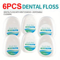 Dental Floss Picks 6pcs Mint Flavor - Plaque Remover Interdental Cleaner Oral Care Floss Sticks Fine Thread Teeth Cleaning Tool Intertooth Flossers
