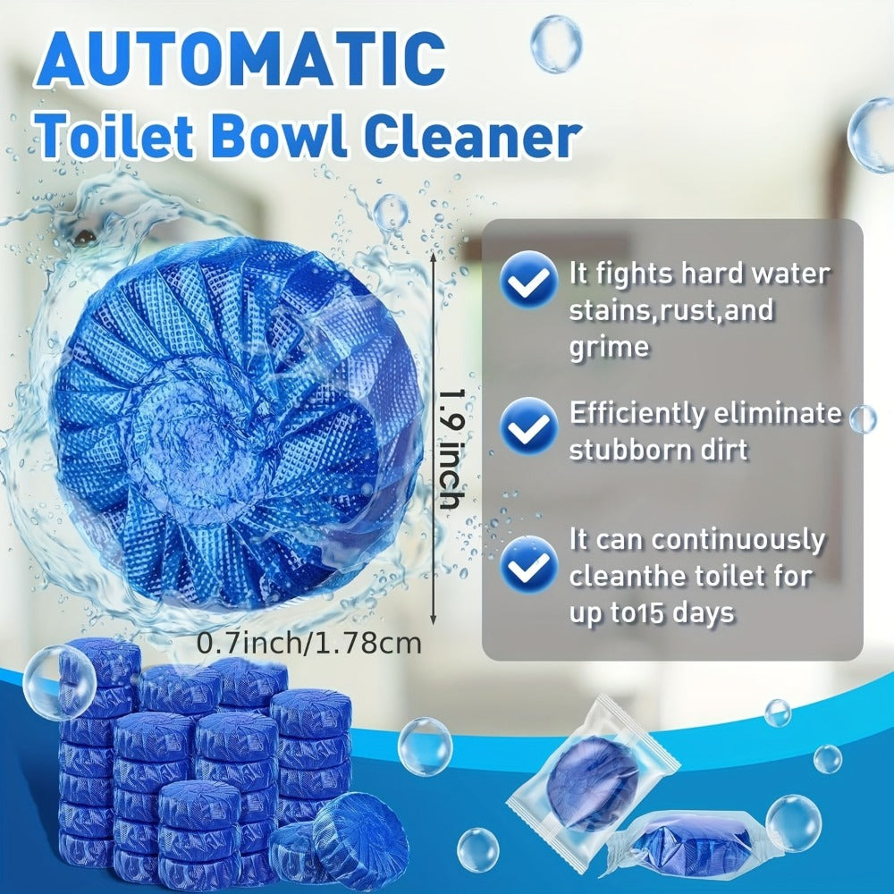 Toilet Bowl Cleaner Tablets Automatic Long-Lasting Deodorizing for Tough Stains Low Odor Safe for Plastic Surfaces Keeps Toilet Fresh Hygienic Blue Pink Multi-Color 20 Pack or 40 Pack