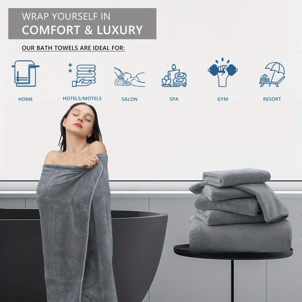 Extra Large Bath Towel Set 8 Piece 750GSM 35x70 Inch - Ultra Soft Luxury Thick Lightweight Highly Absorbent Fast Dry Oversized Bath Sheet | 15 Colors | Bathroom Gym Daily Use Adult