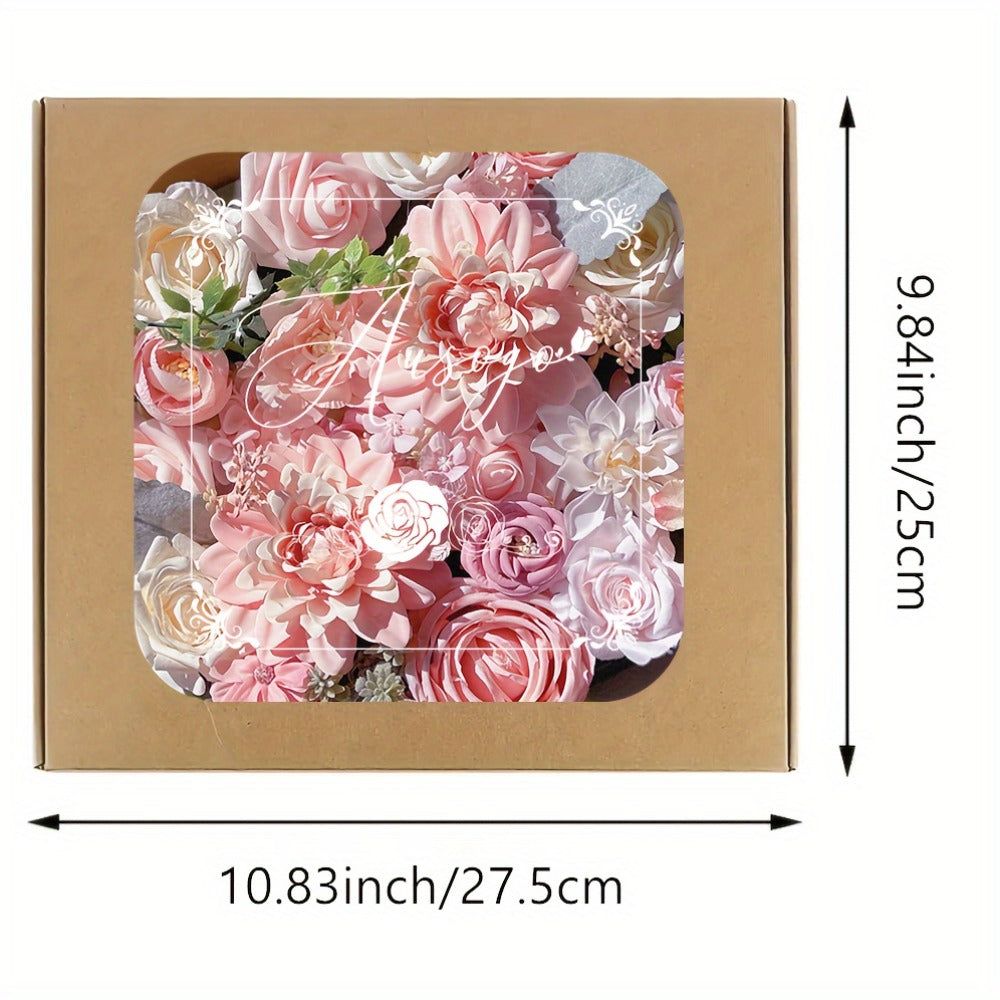 Artificial Roses Box Set for Wedding Bouquet, DIY Centerpiece & Home Decoration ¨C Pink Valentine's Day Spring Flowers