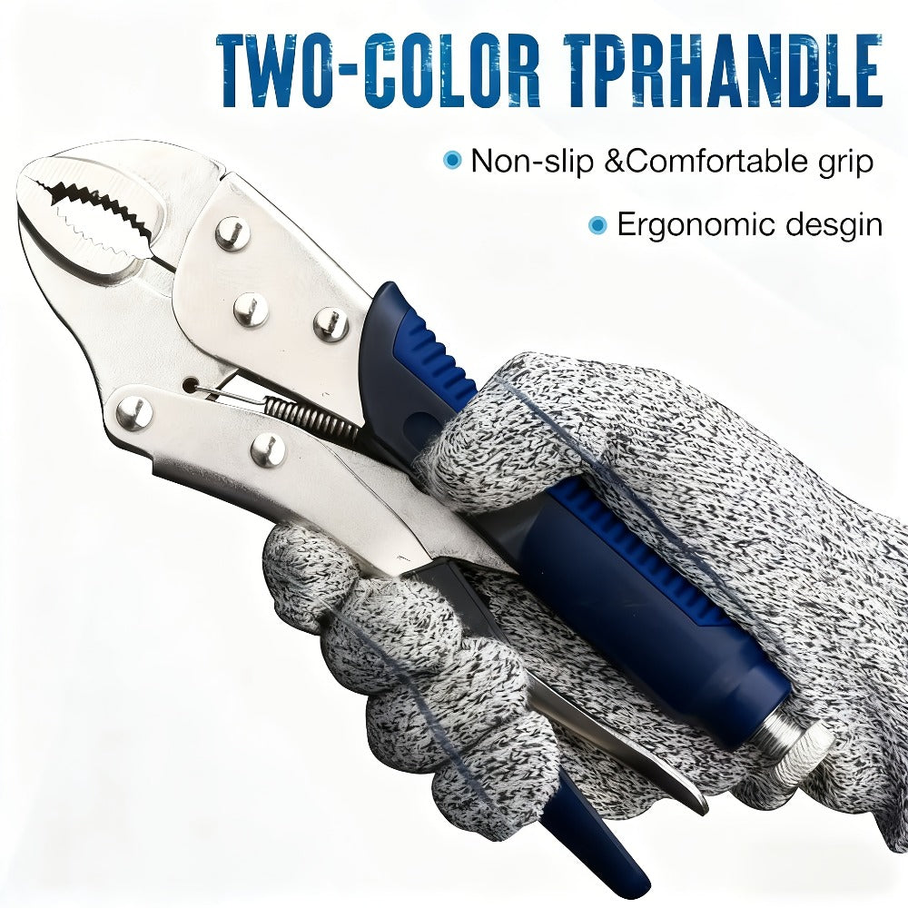 Pliers Set 6-Piece ¨C Needle Nose, Curved & Locking C-Type Pliers, 5¨C10 Inch Sizes, Versatile Vise Grip Tool Kit for Home Repair, Automotive, Electrical & DIY Projects
