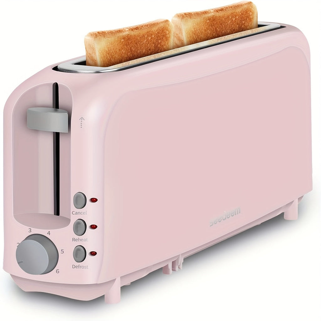 2-Slice Toaster Slim Ultra-Thin Design ¨C 6 Browning Settings, 10¡± Long Slot, Reheat & Defrost Functions, Auto Shut-Off, Removable Crumb Tray, 6 Colors Available