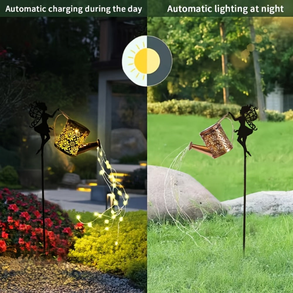 Solar Watering Can Fairy Light 36 LED Waterfall String Lights IP65 Waterproof Outdoor Garden Stake Lamp Patio Yard Decor Halloween Christmas