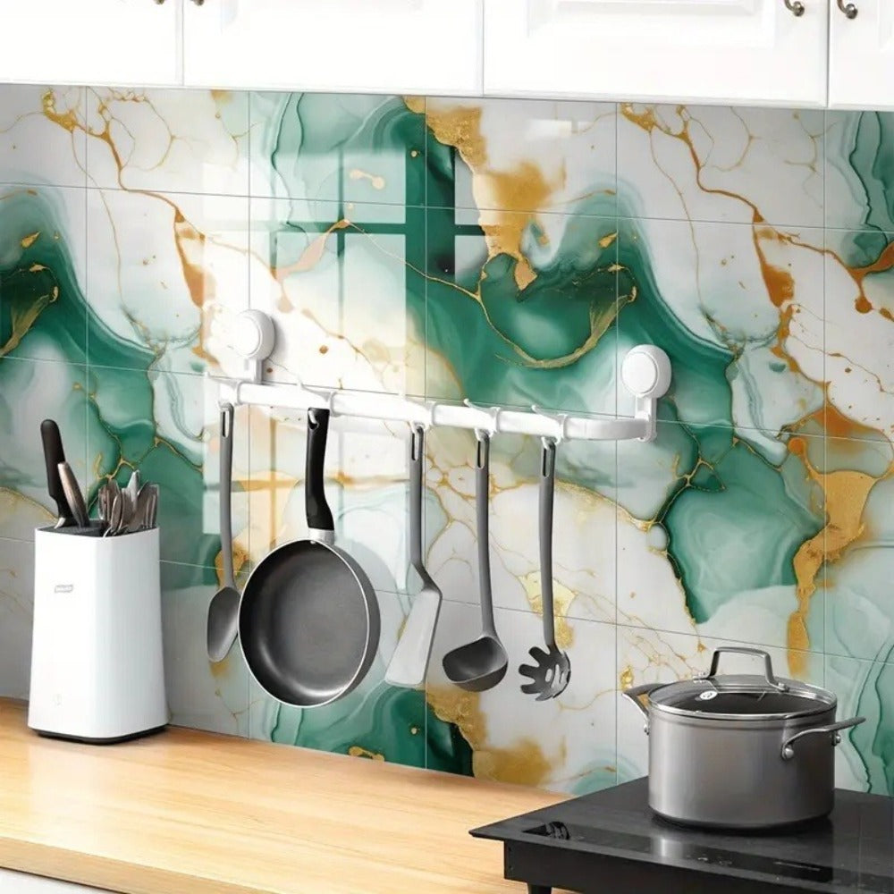 Self-Adhesive PVC Marble Tile Stickers 20pcs 30x30cm Waterproof Wall Panels for Bathroom Kitchen Living Room Backsplash Decor