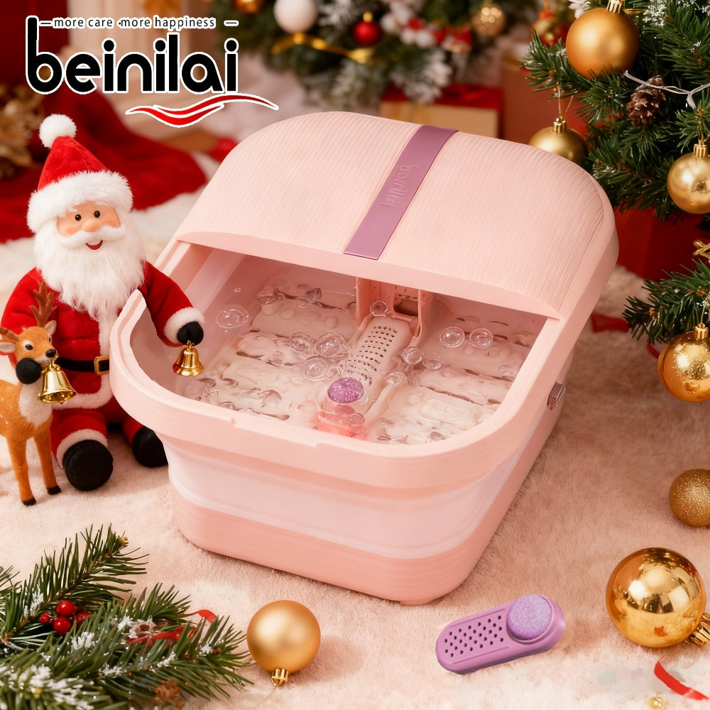 Foot Spa Bath Massager with Heat and Bubbles ¨C Foldable Electric Foot Soak Tub with Automatic Heating, Bubble Massage, Relaxation Therapy for Home Use