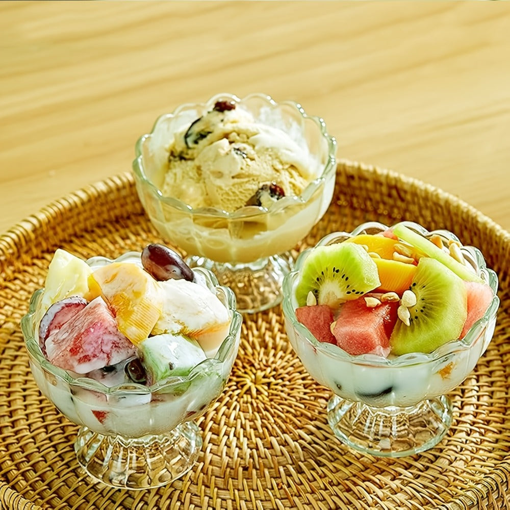 Tulip Shaped Dessert Bowls Set of 12 ¨C 5 Oz Glass Cups for Ice Cream, Sundaes, Fruit & Salads ¨C Dishwasher Safe Snack & Cocktail Bowls ¨C Perfect for Christmas & Holiday Gatherings ¨C Light Green