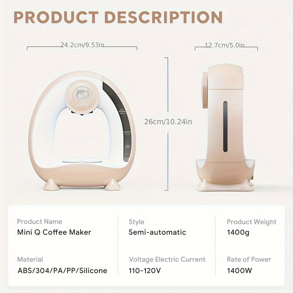 Single Serve Coffee Maker 2-in-1 K-Cup Compatible and Coffee Grounds - Mini Drip Coffee Machine 4-8oz Fast Brew for Home Office Travel Dorm, Compact Coffee and Tea Maker with Removable Tank Quiet Operation