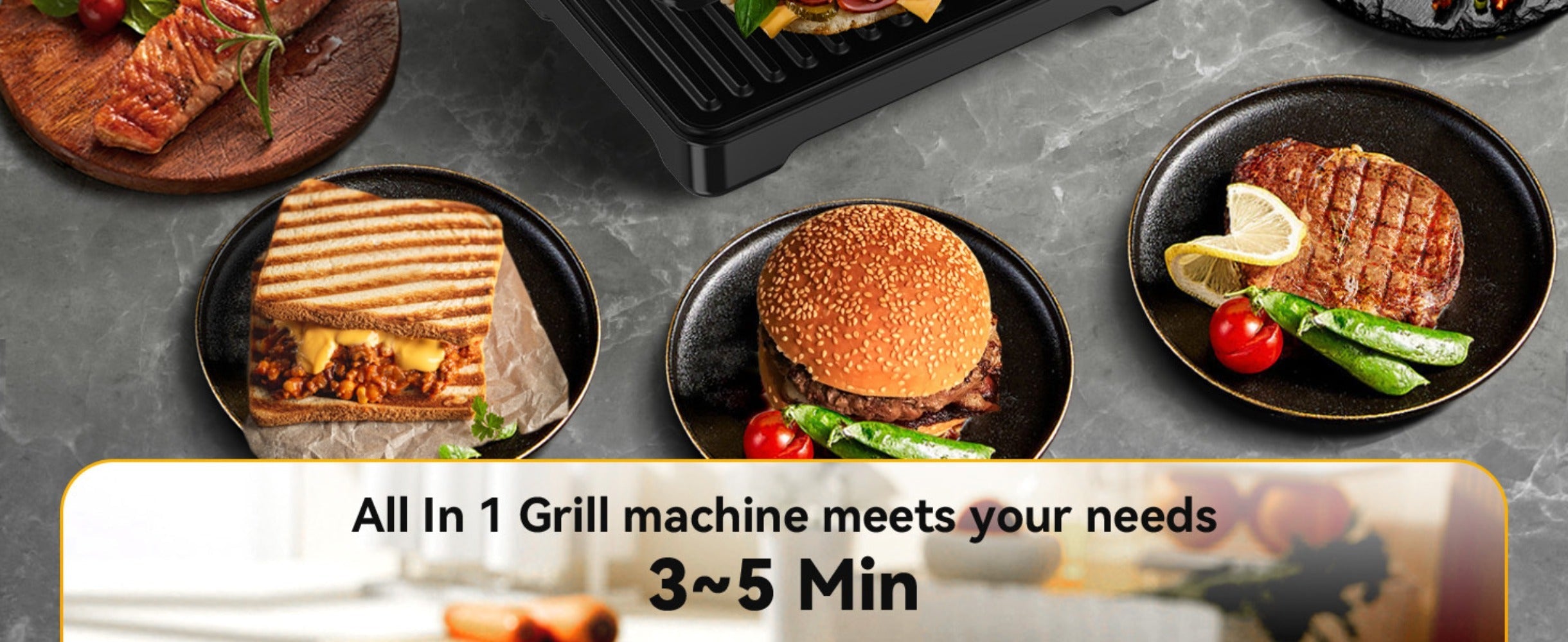 Panini Press Sandwich Maker 1200W, Non-Stick Cast Aluminum Grill with 180-Degree Opening, 2-Slice Panini Maker with Indicator Lights, Even Heat Distribution for Sandwiches Steaks Waffles