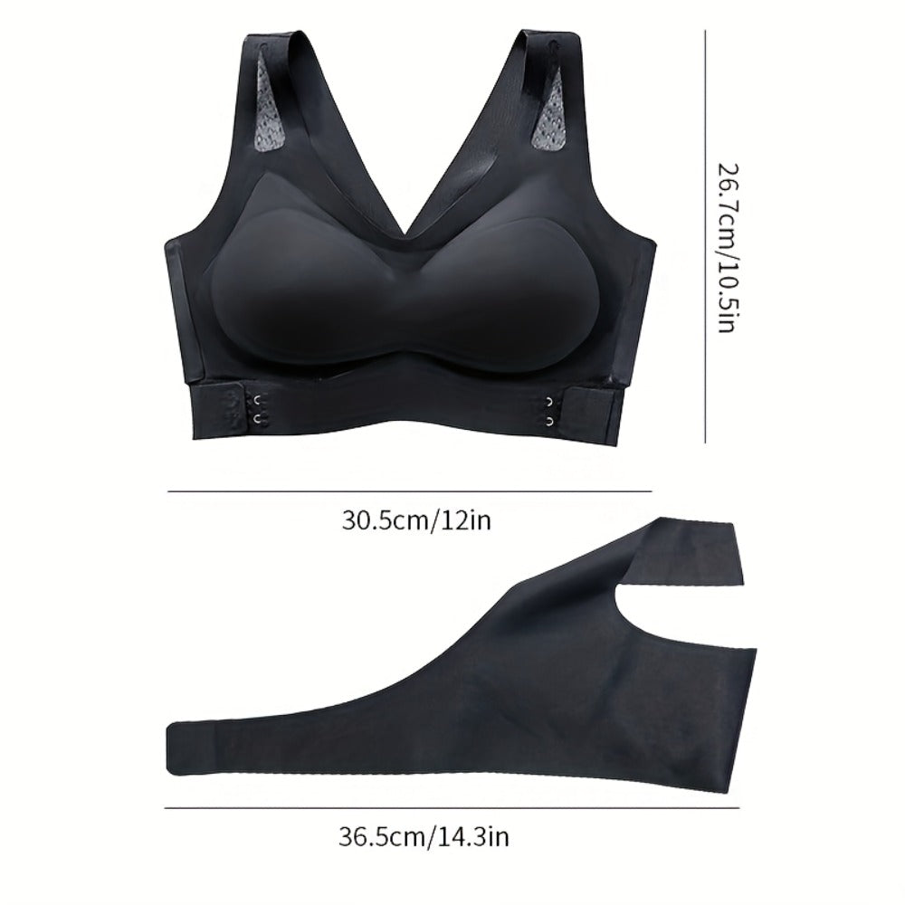 Electric Chest Massager Vibration Rechargeable - Intelligent Constant Temperature Heating Massage Bra for Women, Multi-Functional Wearable Chest Massager for Home Use, Sports Cross-Back Design XXL Size