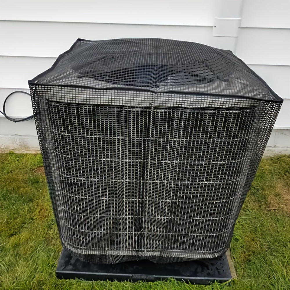 Outdoor AC Unit Cover Heavy Duty Waterproof Central Air Conditioner Cover with Mesh Vent Adjustable Straps UV Rain Snow Debris Bug Leaf Protection XS M L