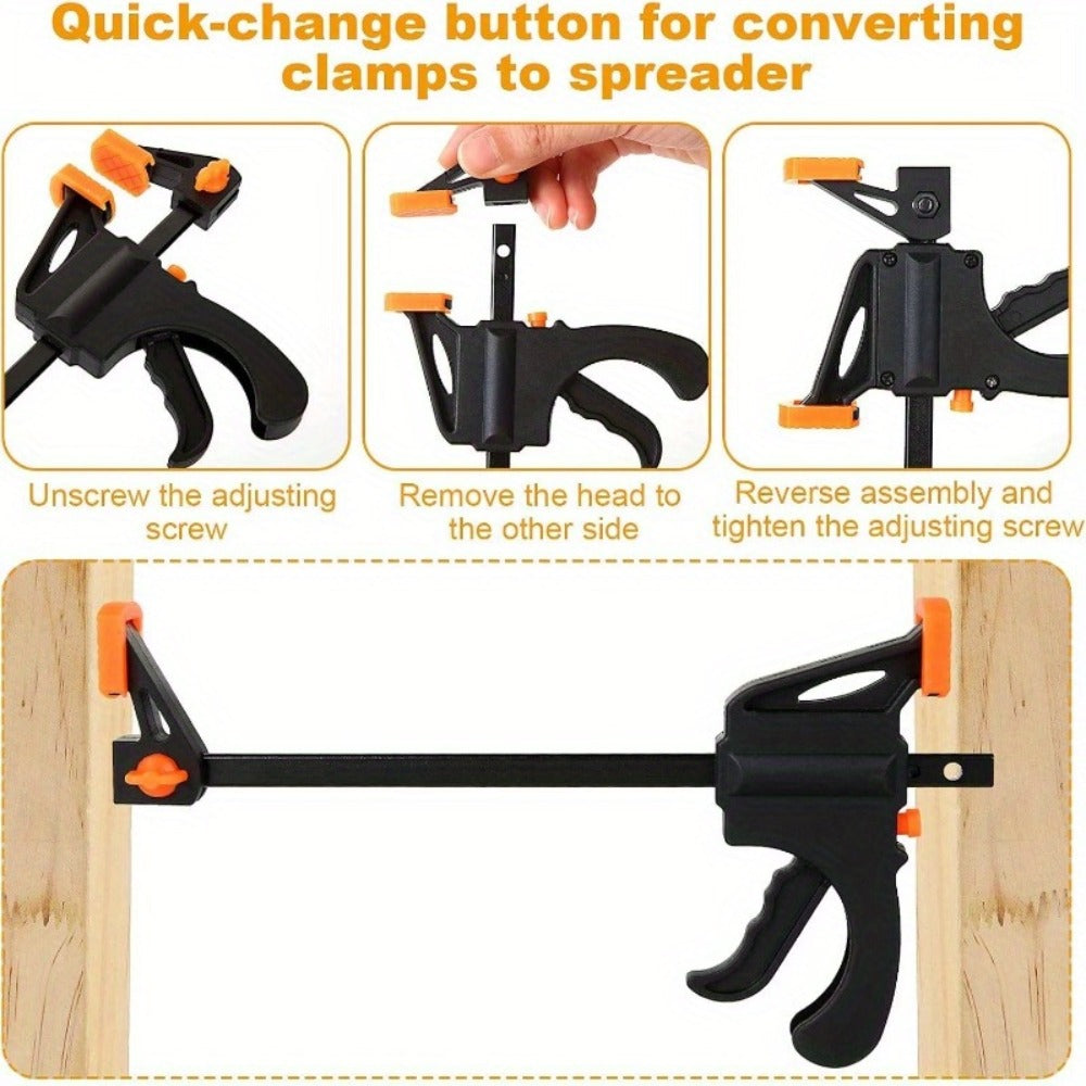 F Clamp Woodworking Quick Clamp Set Ratcheting Bar Clamp with Trigger Handle for Wood Glue DIY Projects