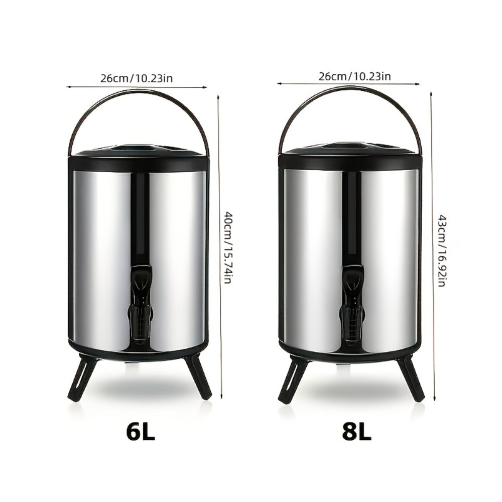 Insulated Beverage Dispenser Large Capacity - Hot & Cold Drink Server for Coffee Tea Juice, Ideal for Home Kitchen Party Catering Travel - 1.59 Gal & 2.11 Gal