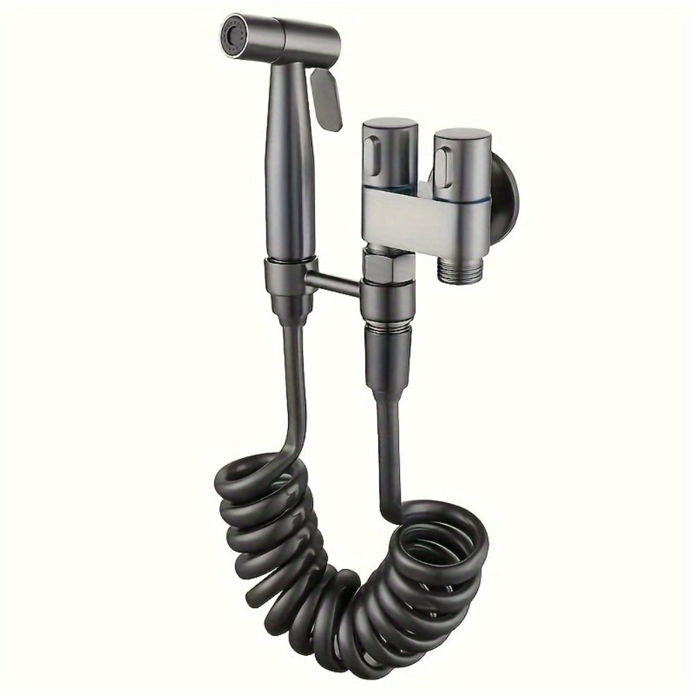 Bidet Toilet Spray Gun Angle Valve One In Two Out Handheld Flusher Booster Sprayer for Toilet Women Washing Machine Household Bathroom Hygiene Modern Minimalist