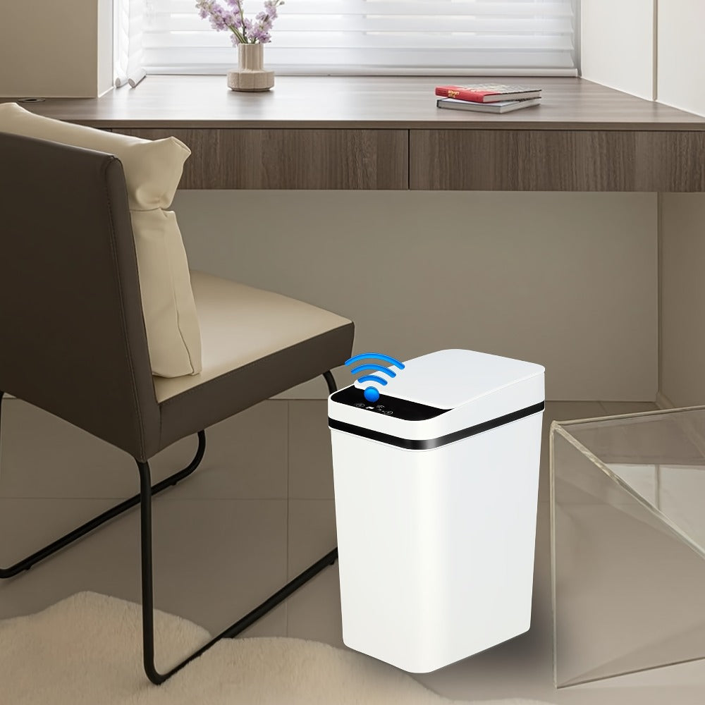Motion Sensor Trash Can 2 Pack Touchless Automatic 4.2 Gal and 2.6 Gal with Lids Narrow Electric Garbage Bin for Bathroom Bedroom Office