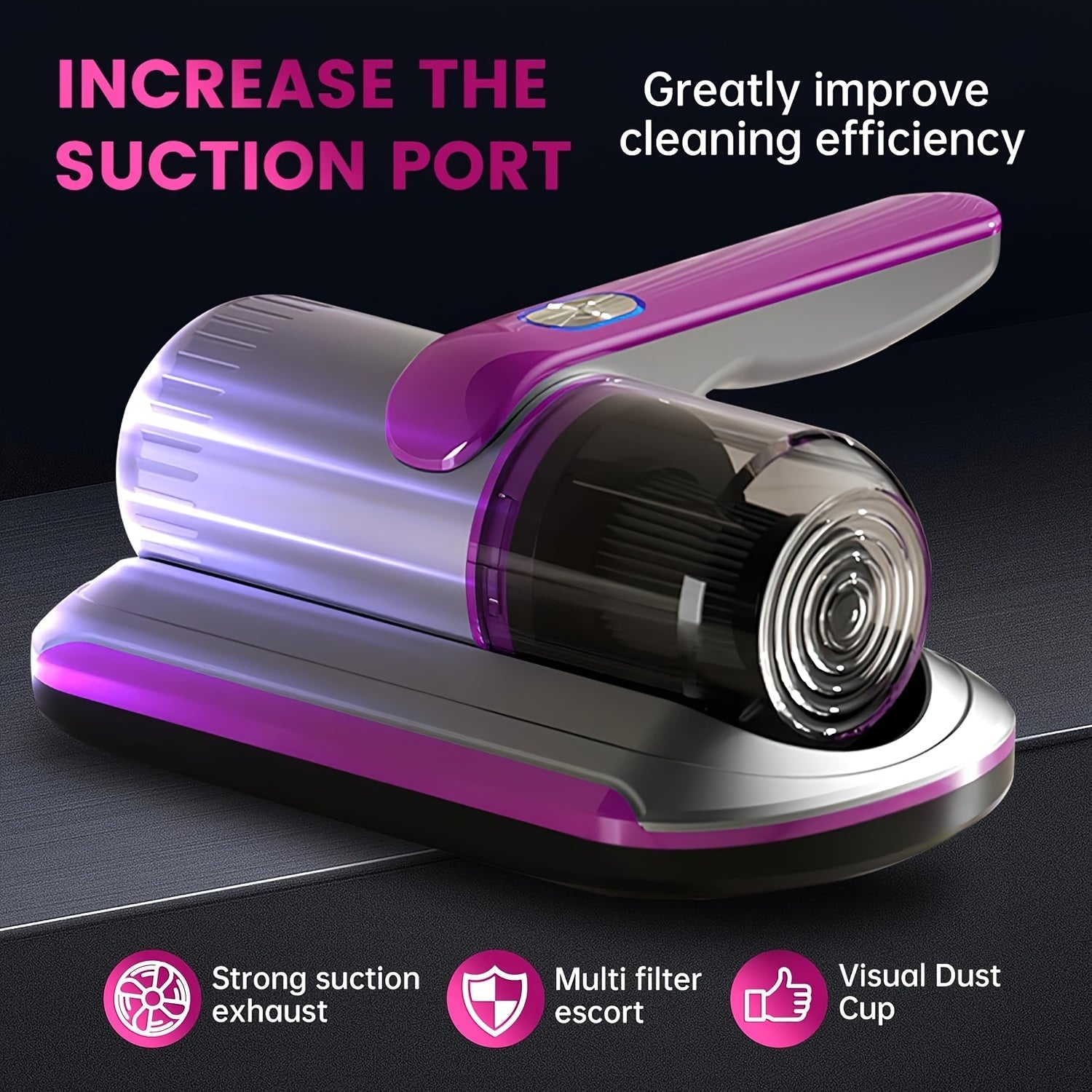 Handheld Mattress Vacuum Cleaner 12KPa ¨C Heavy-Duty Portable Bed Vacuum with Deep Cleaning, Low Noise, Allergen & Dust Mite Removal for Mattress, Sofa, Pillow & Upholstery