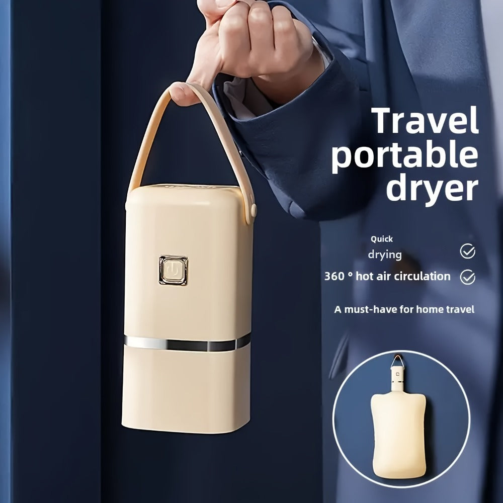 Portable Mini Dryer with Timer Function Compact Travel Clothes Dryer with Drying Bag for Delicates Underwear Small Clothing Items Apartments Dorms RVs Quick Easy Use