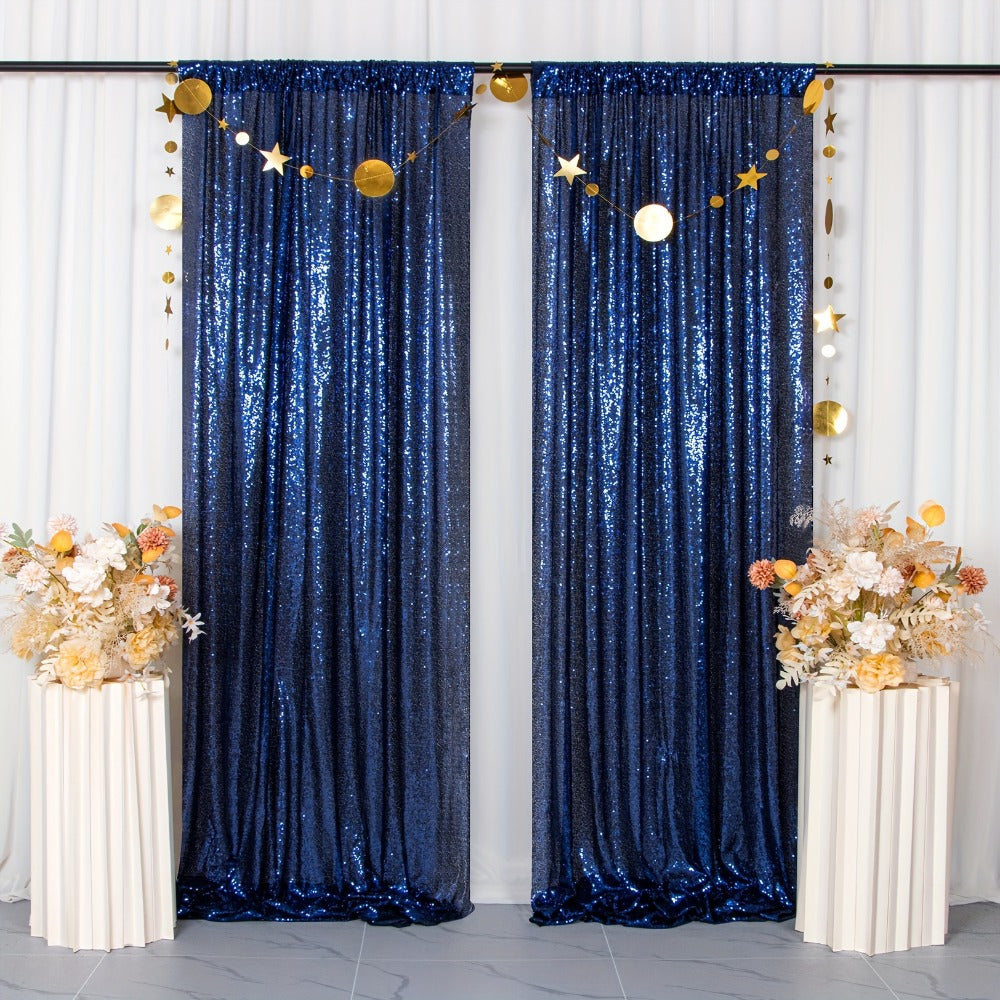 Sequin Backdrop Curtain for Party Wedding - 4x8ft Shimmering Glitter Curtain for Birthday Photo Booth Stage Decoration, Easy Hang, Multi-Color