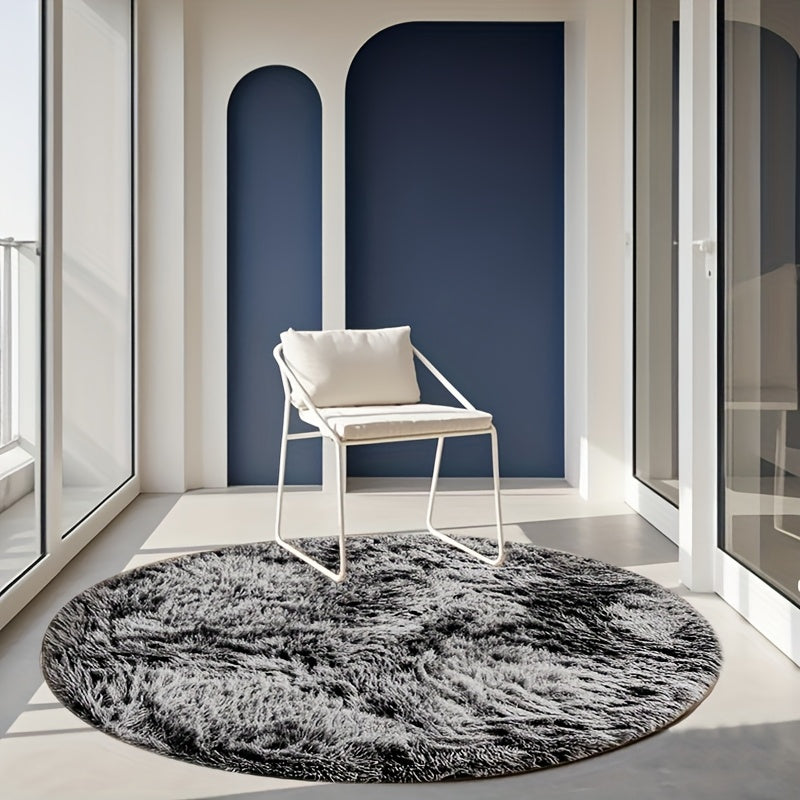 Round Faux Fur Area Rug - Soft Plush Circle Carpet for Living Room Bedroom, Machine Washable, Multiple Colors & Sizes