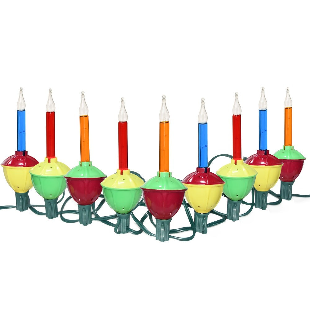 Christmas Bubble Lights 9 Pack Retro Multi Color | 8.8 Inch 5W E12 Base with 10 Bubble Bulbs 1 Spare | Vintage Holiday Christmas Tree Decoration Lights Green